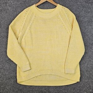 Sunny & Stylish! Ava &‎ Viv Yellow Open Knit Sweater